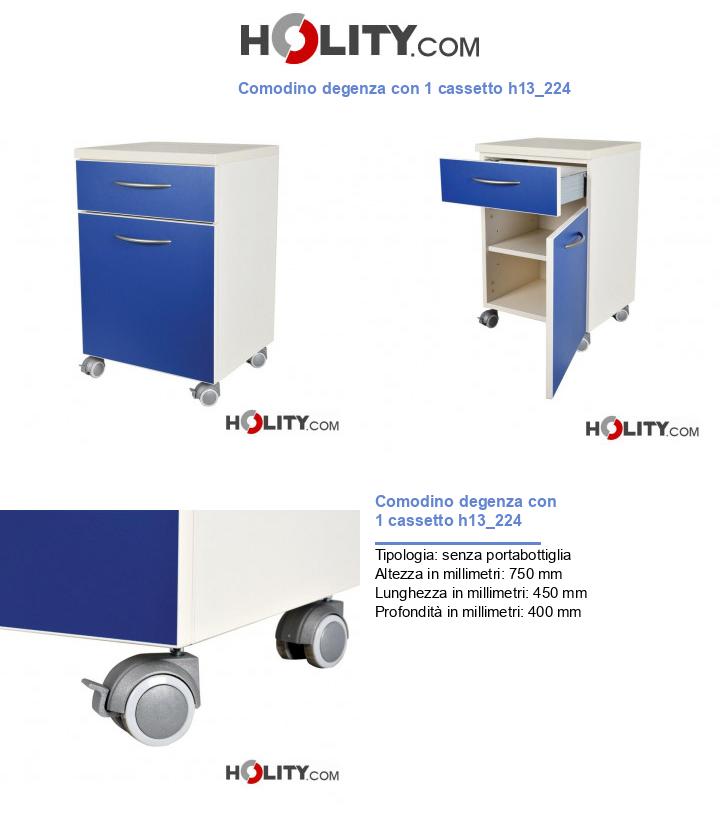 Comodino degenza con 1 cassetto h13_224