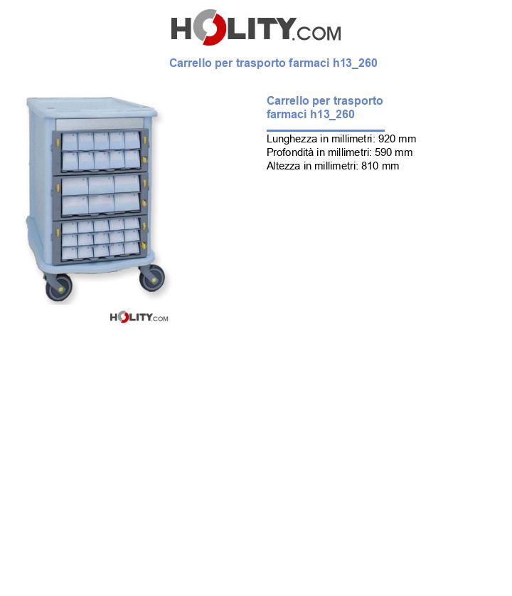 Carrello per trasporto farmaci h13_260