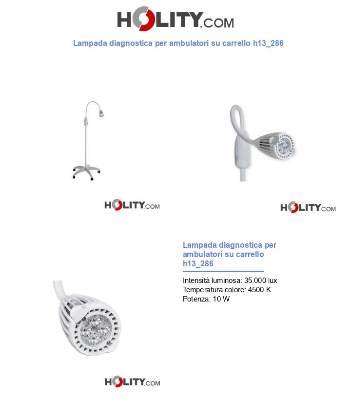 Lampada diagnostica per ambulatori su carrello h13_286