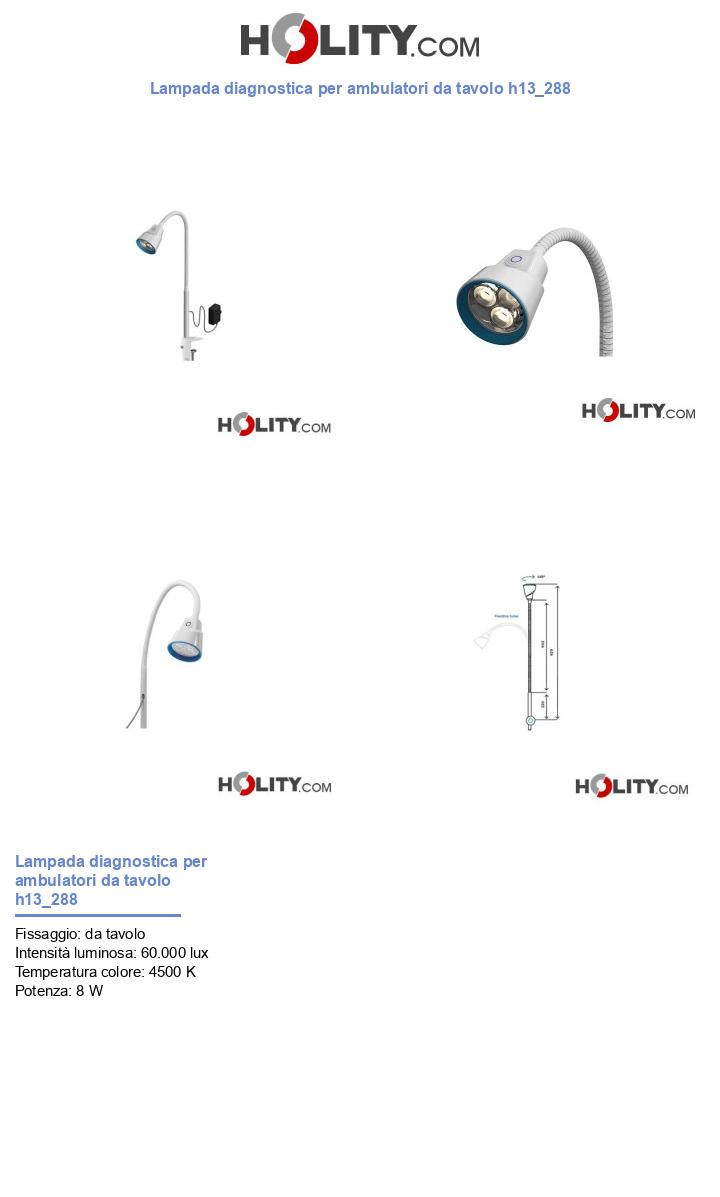 Lampada diagnostica per ambulatori da tavolo h13_288