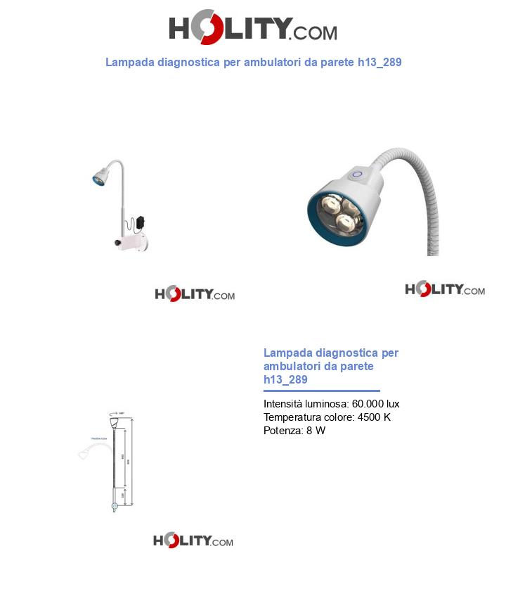 Lampada diagnostica per ambulatori da parete h13_289