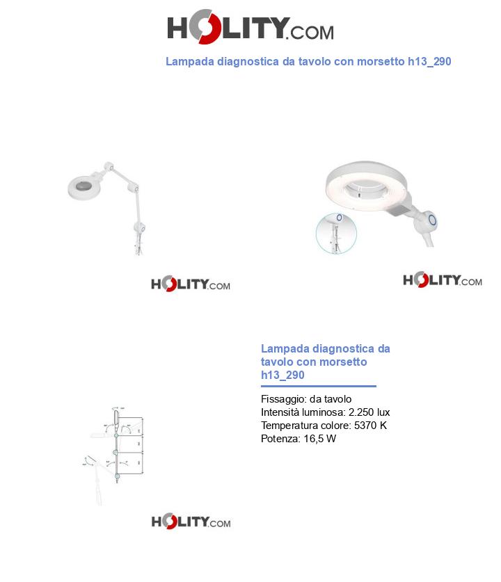 Lampada diagnostica da tavolo con morsetto h13_290