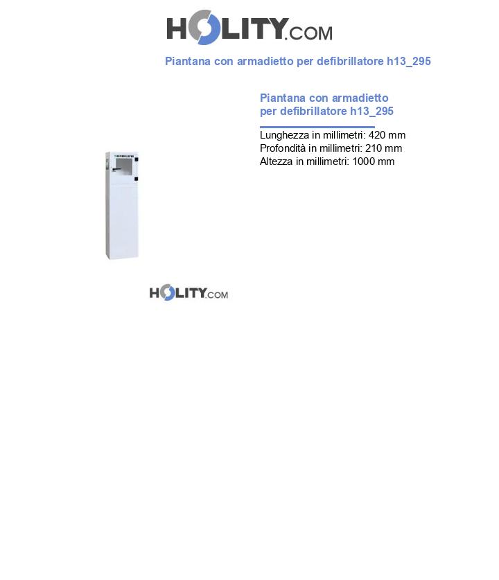 Piantana con armadietto per defibrillatore h13_295