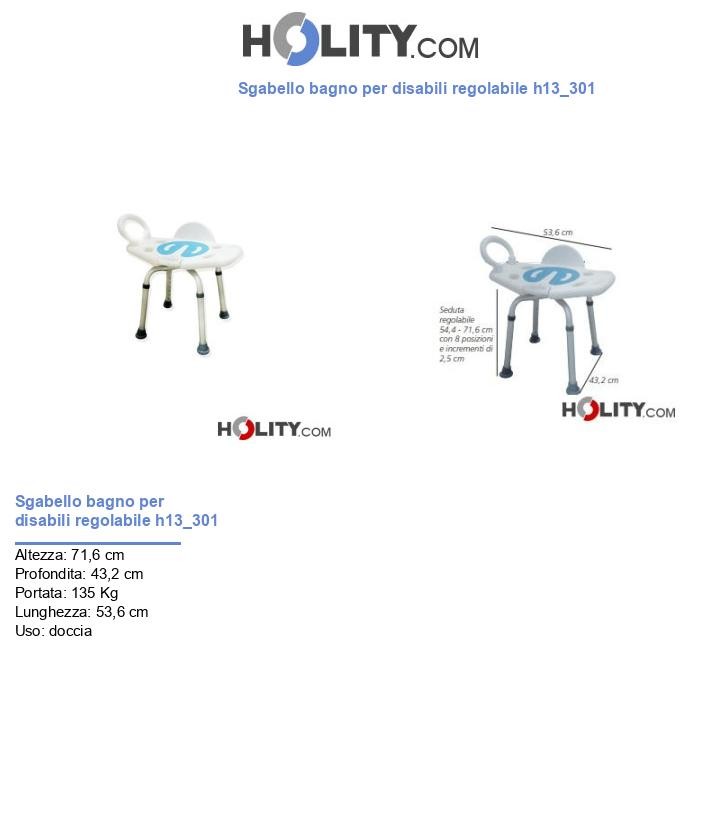 Sgabello bagno per disabili regolabile h13_301