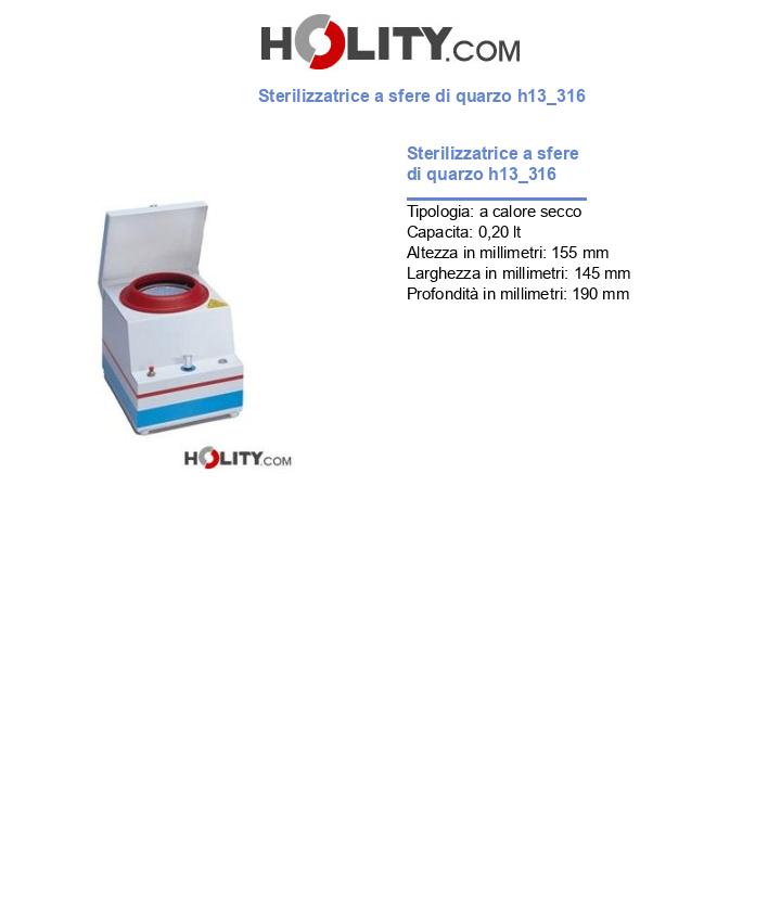 Sterilizzatrice a sfere di quarzo h13_316