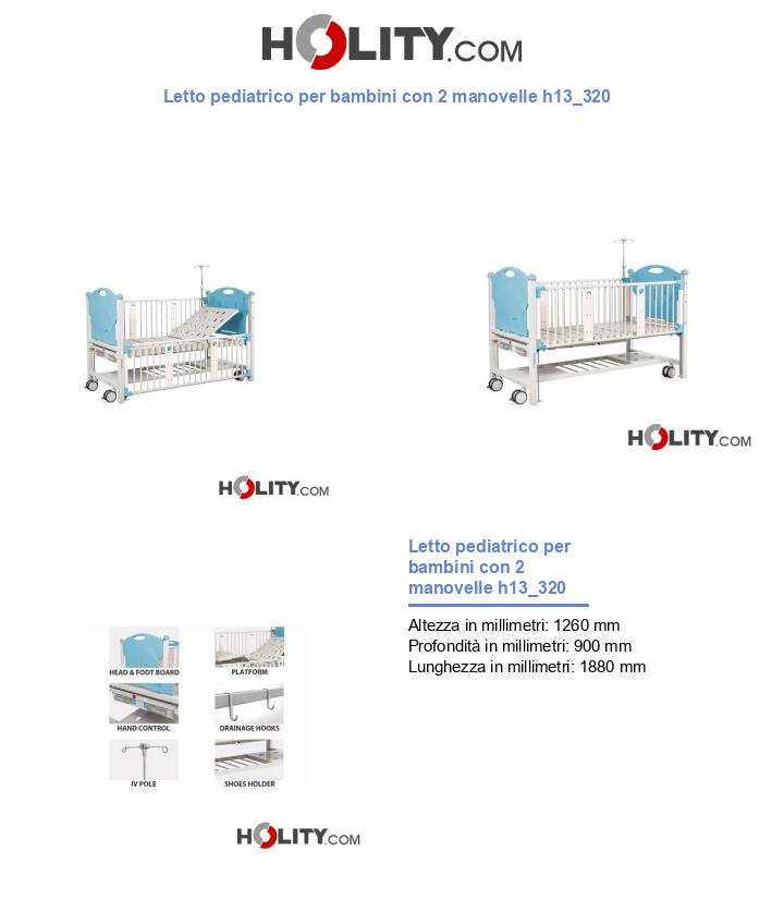 Letto pediatrico per bambini con 2 manovelle h13_320