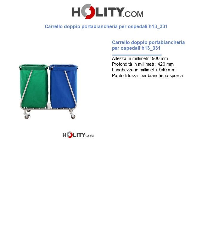 Carrello doppio portabiancheria per ospedali h13_331