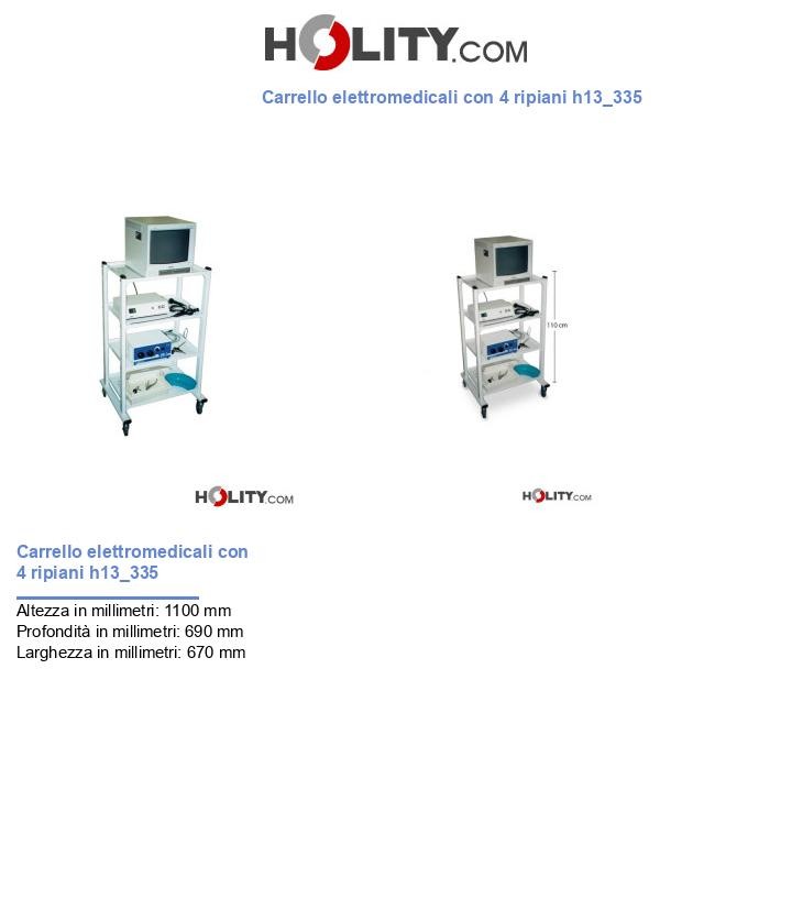 Carrello elettromedicali con 4 ripiani h13_335