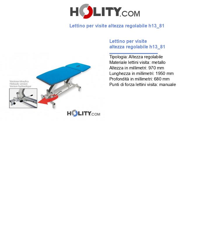 Lettino per visite altezza regolabile h13_81