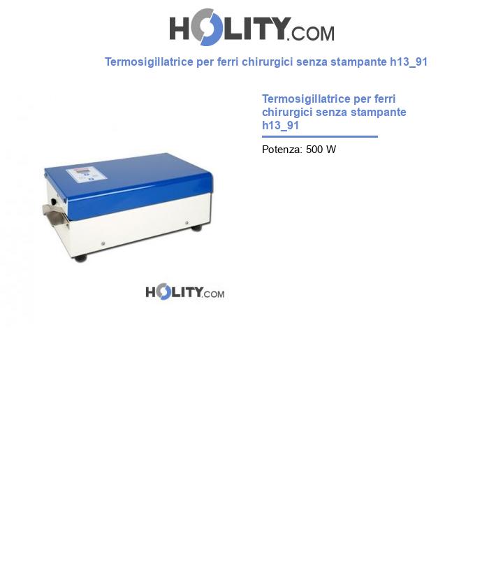 Termosigillatrice per ferri chirurgici senza stampante h13_91