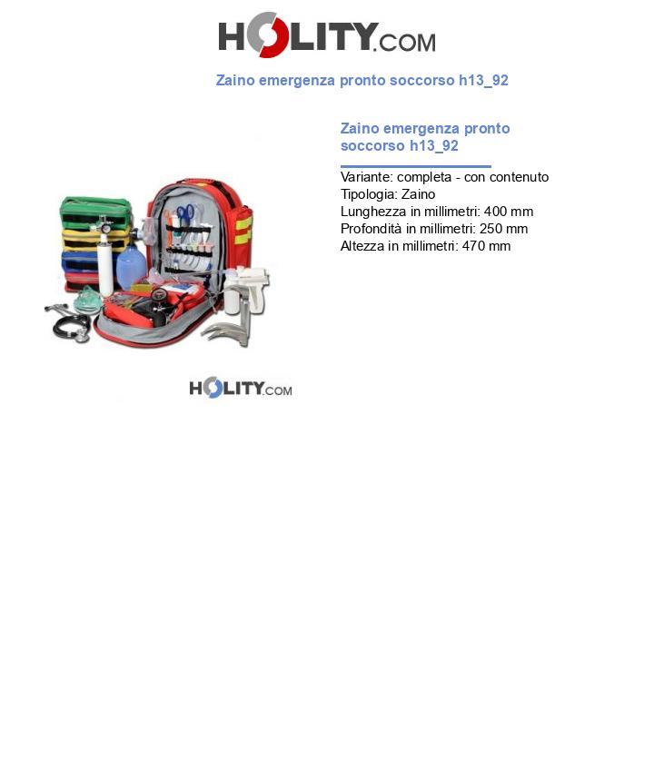 Zaino emergenza pronto soccorso h13_92