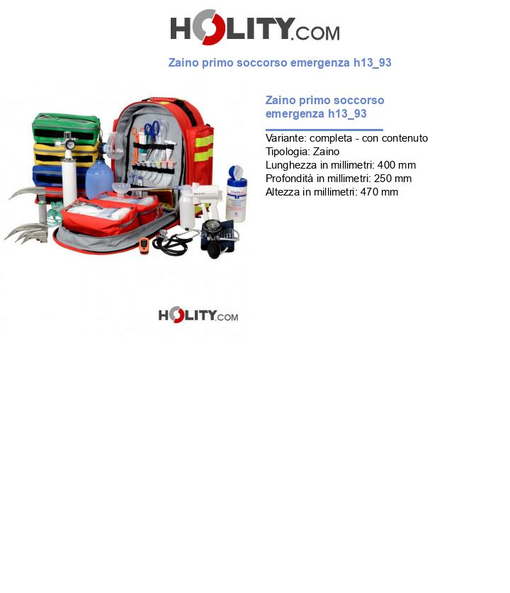 Zaino primo soccorso emergenza h13_93
