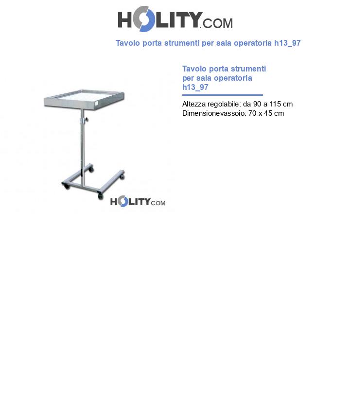Tavolo porta strumenti per sala operatoria h13_97