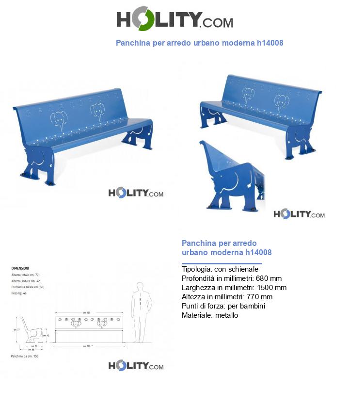Panchina per arredo urbano moderna h14008