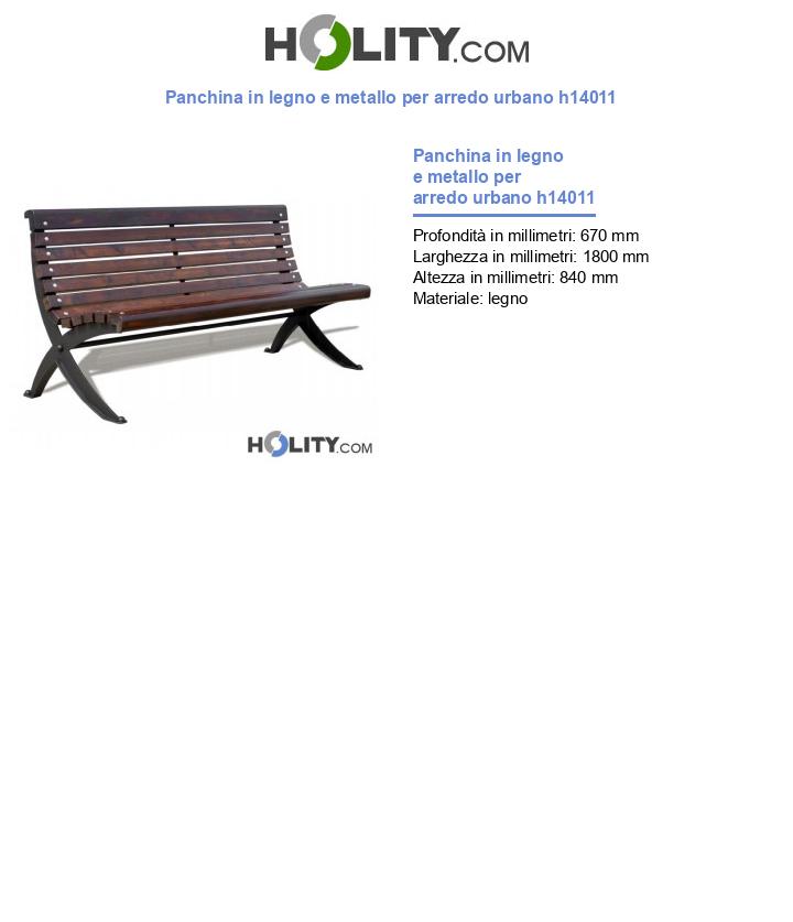 Panchina in legno e metallo per arredo urbano h14011