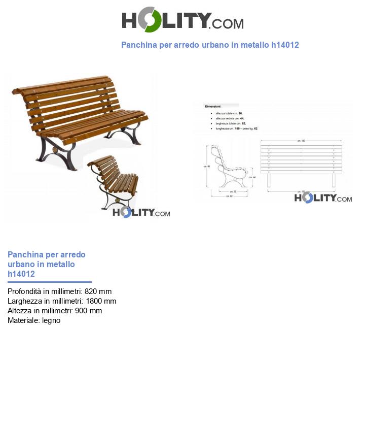 Panchina per arredo urbano in metallo h14012