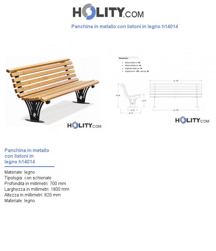 Panchina in metallo con listoni in legno h14014