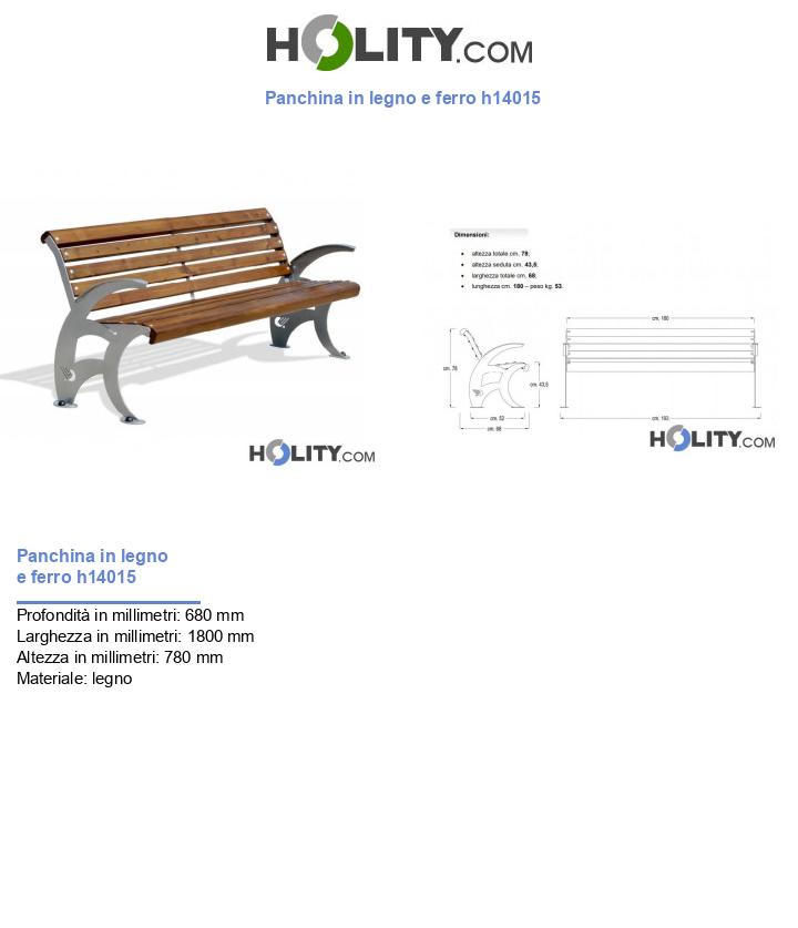 Panchina in legno e ferro h14015