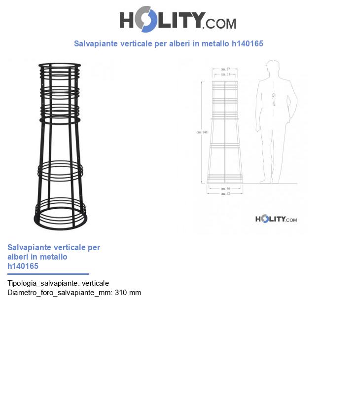 Salvapiante verticale per alberi in metallo h140165