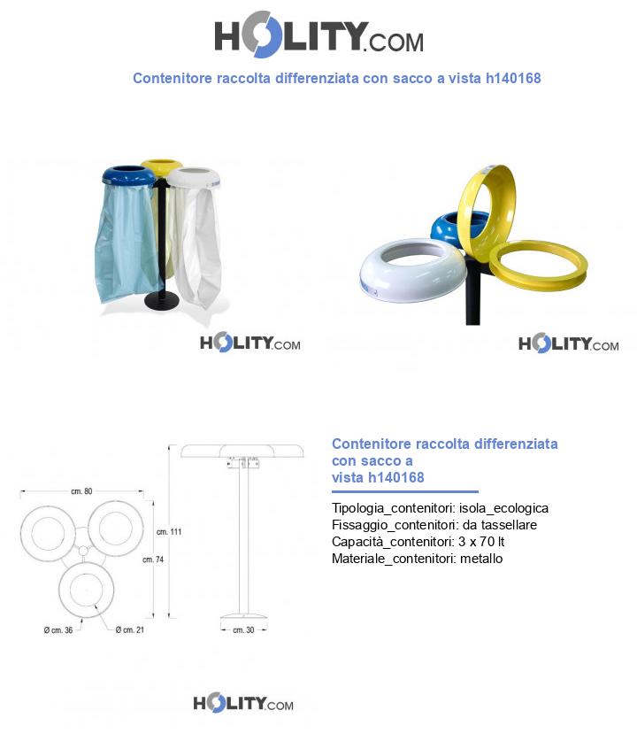 Contenitore raccolta differenziata con sacco a vista h140168