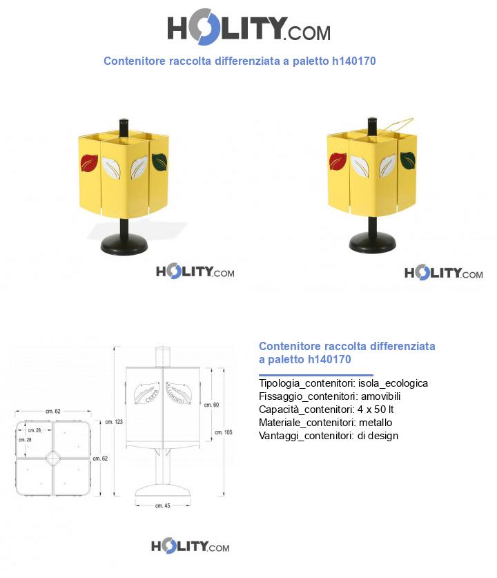 Contenitore raccolta differenziata a paletto h140170