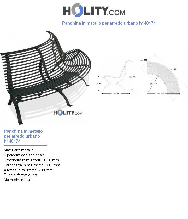 Panchina in metallo per arredo urbano h140174