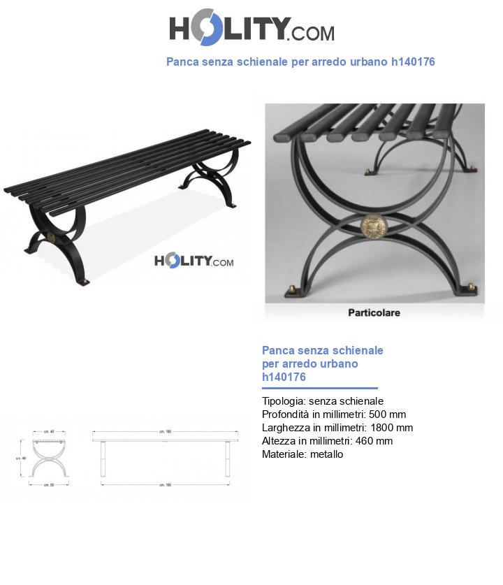 Panca senza schienale per arredo urbano h140176