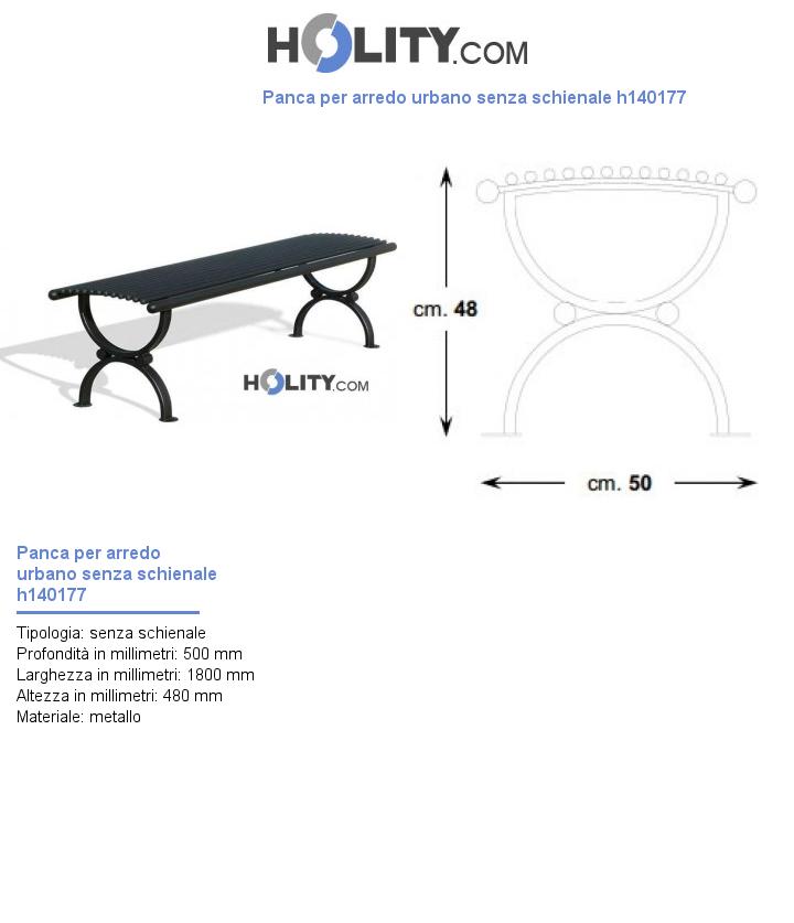 Panca per arredo urbano senza schienale h140177