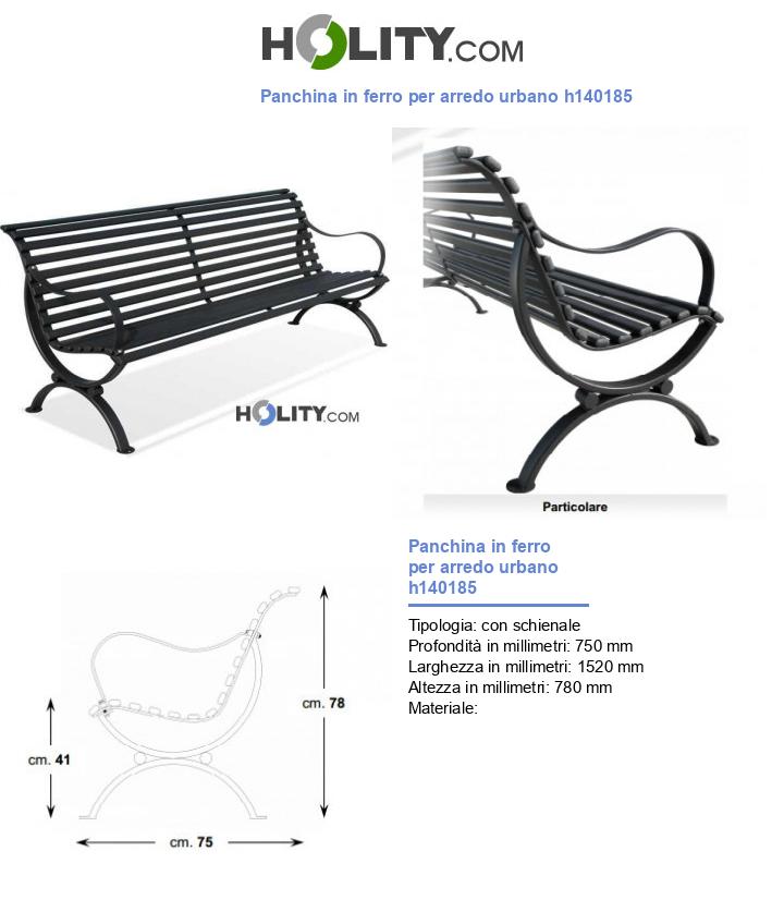Panchina in ferro per arredo urbano h140185