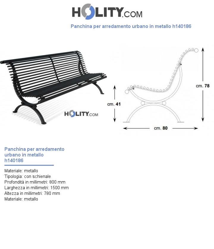 Panchina per arredamento urbano in metallo h140186