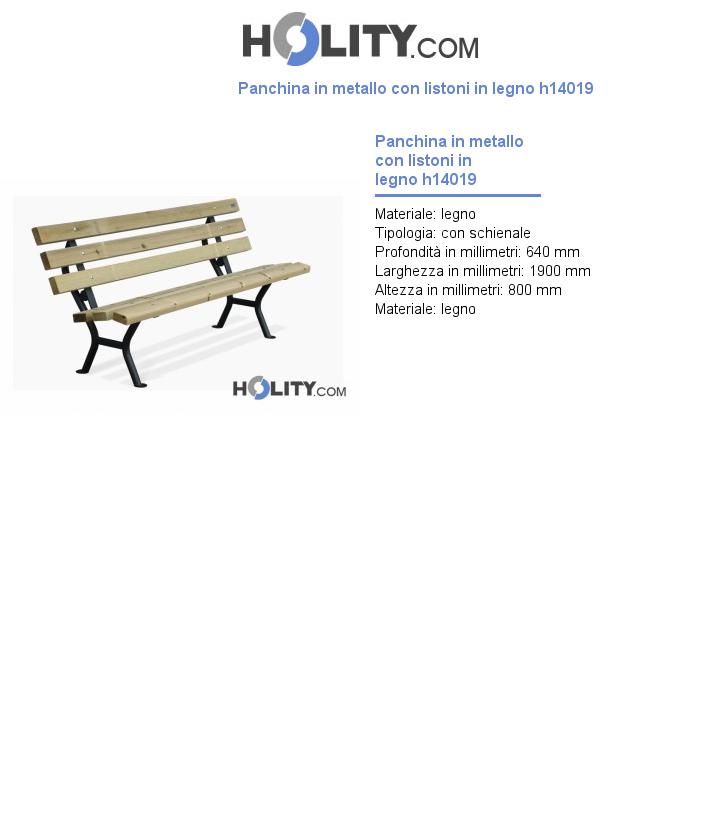 Panchina in metallo con listoni in legno h14019
