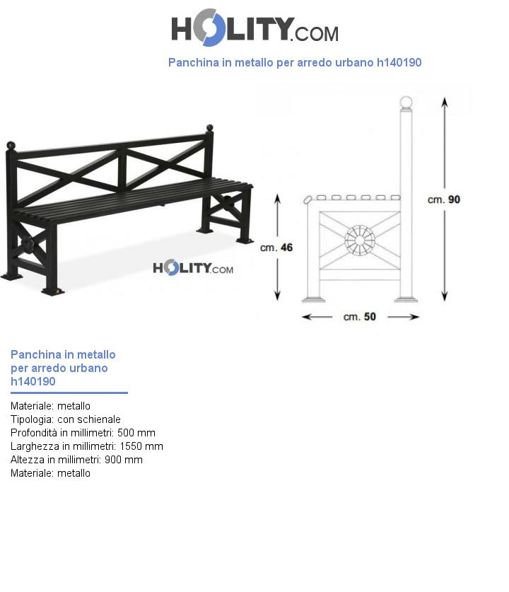 Panchina in metallo per arredo urbano h140190