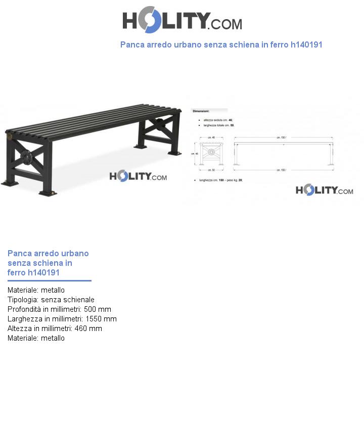 Panca arredo urbano senza schiena in ferro h140191