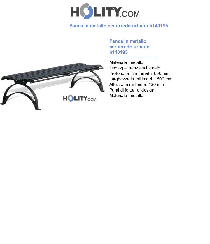 Panca in metallo per arredo urbano h140195