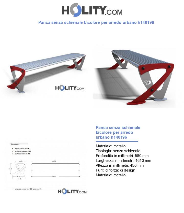 Panca senza schienale bicolore per arredo urbano h140196