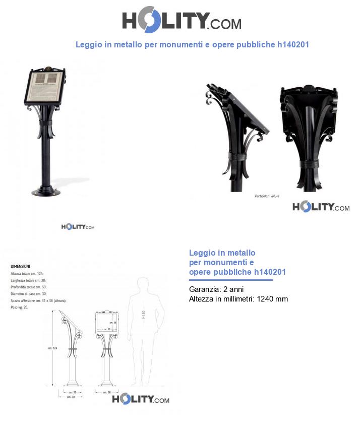 Leggio in metallo per monumenti e opere pubbliche h140201