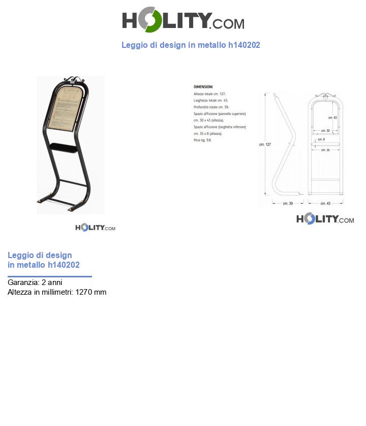 Leggio di design in metallo h140202