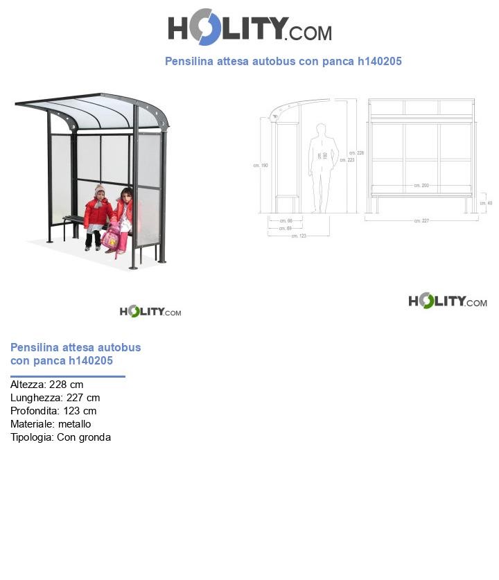 Pensilina attesa autobus con panca h140205