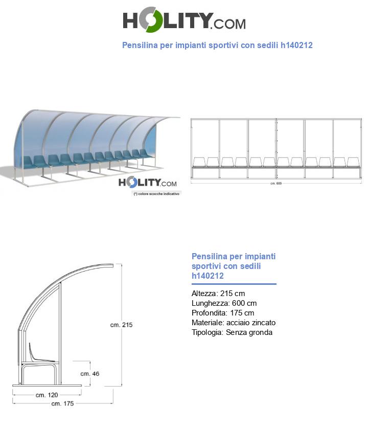 Pensilina per impianti sportivi con sedili h140212
