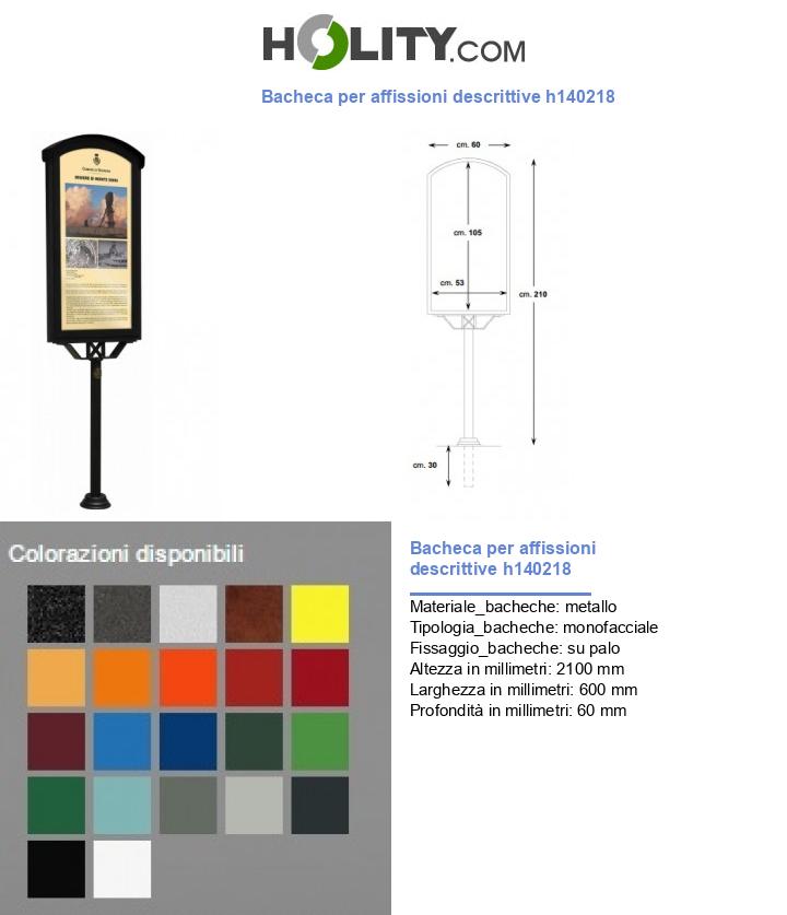 Bacheca per affissioni descrittive h140218