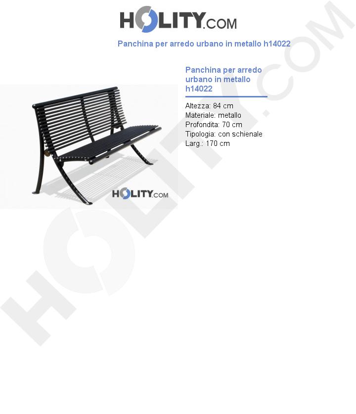 Panchina per arredo urbano in metallo h14022