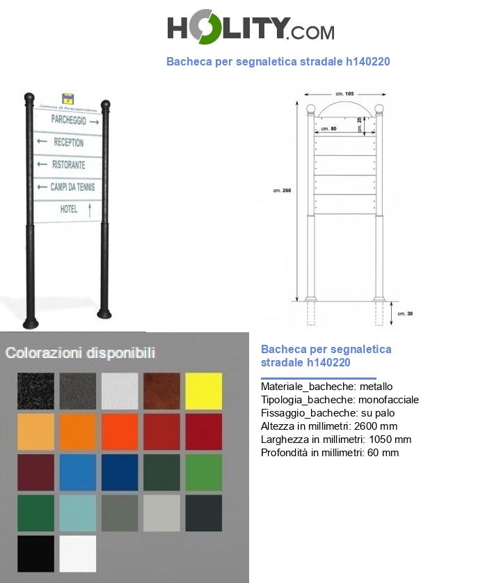 Bacheca per segnaletica stradale h140220