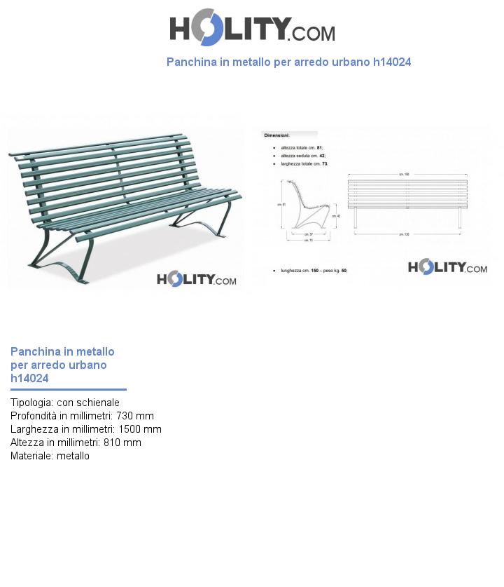 Panchina in metallo per arredo urbano h14024