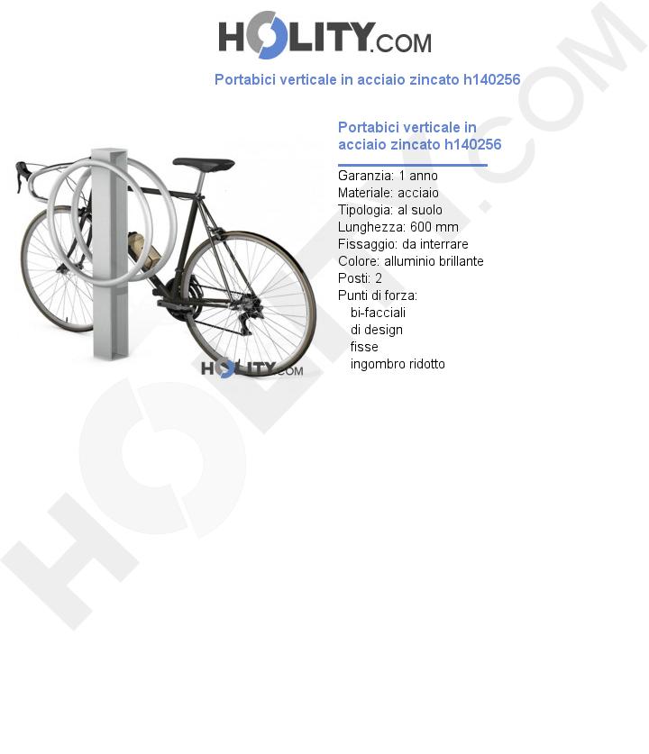 Portabici verticale in acciaio zincato h140256