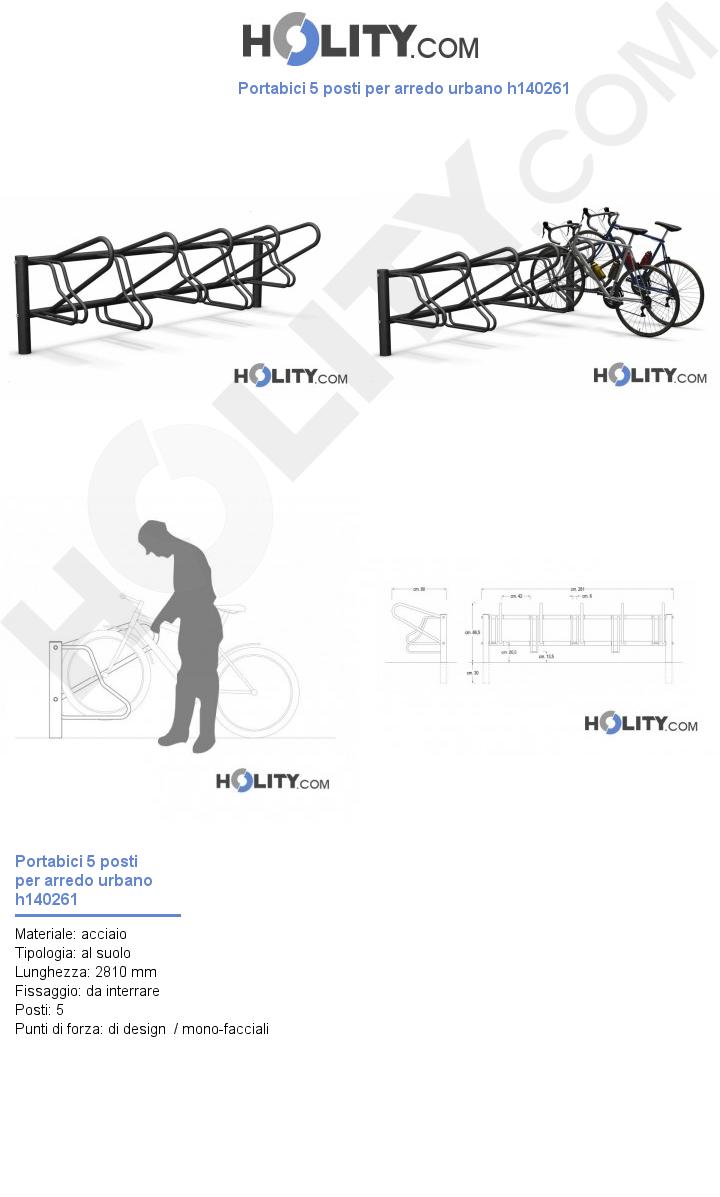 Portabici 5 posti per arredo urbano h140261