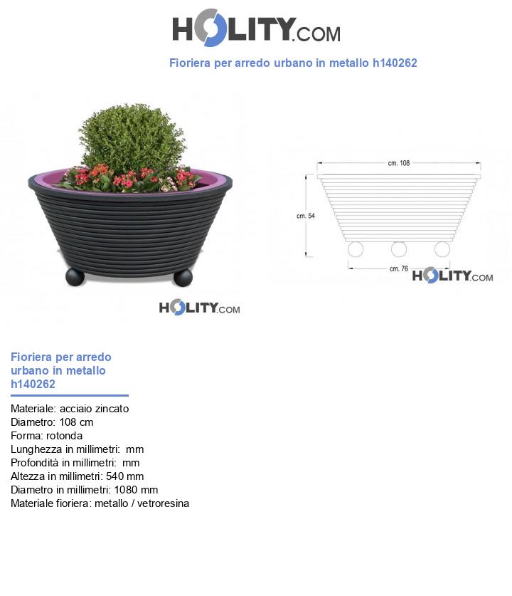 Fioriera per arredo urbano in metallo h140262