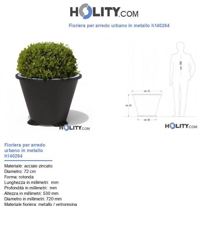 Fioriera per arredo urbano in metallo h140264