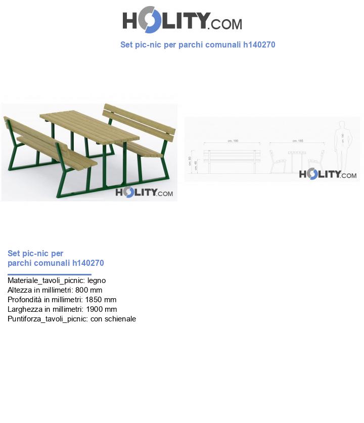 Set pic-nic per parchi comunali h140270