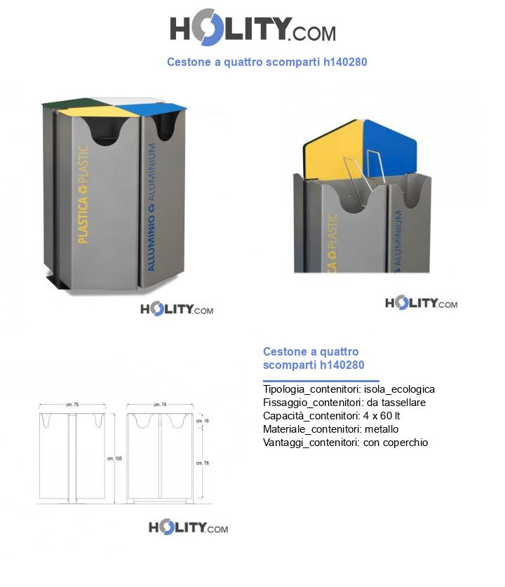 Cestone a quattro scomparti h140280