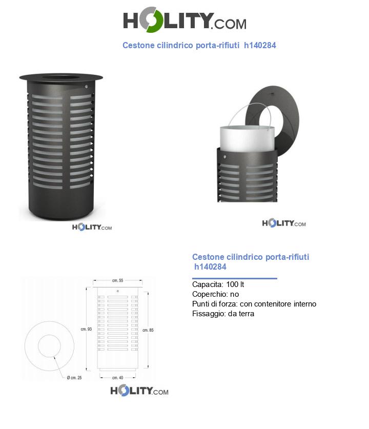 Cestone cilindrico porta-rifiuti h140284